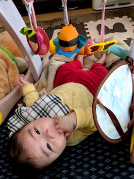 「プーさんコーデ」｜tkmamさん（キッズ・70cm）の春コーディネート