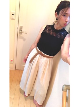 「DONOBAN（ドノバン）のアイテム（ピアス（両耳用））」を使った、achicoさん（レディース・156cm）の夏コーディネート