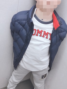 「TOMMY HILFIGER」｜「アイテム（ダウンジャケット/コート）」を使った、ぽんちゃんさん（レディース・155cm）の冬コーディネート