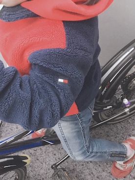 「TOMMY HILFIGER（トミーヒルフィガー）のアイテム（ブルゾン）」を使った、ぽんちゃんさん（レディース・155cm）の冬コーディネート