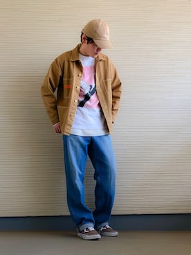 「平成最後のWEARISTAセンバツ」｜「アイテム（カバーオール）」を使った、AWOさん（メンズ・174cm）の春コーディネート