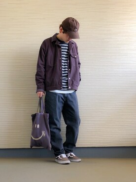 「UNIVERSAL OVERALL（ユニバーサルオーバーオール）のアイテム（その他アウター）」を使った、AWOさん（メンズ・174cm）の春コーディネート