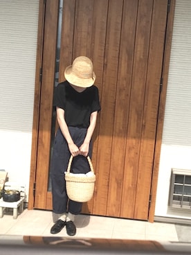 「NATURE（ナチュール）のアイテム」を使った、memeさん（レディース・159cm）の夏コーディネート