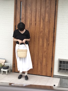 「NATURE（ナチュール）のアイテム」を使った、memeさん（レディース・159cm）の夏コーディネート