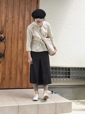 「Eddie Bauer（エディーバウアー）のアイテム（スカート）」を使った、memeさん（レディース・159cm）の春コーディネート
