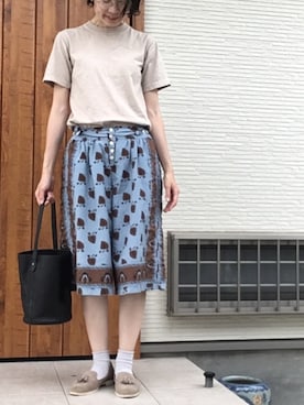 「キュロット」｜「アイテム（パンプス）」を使った、memeさん（レディース・159cm）の夏コーディネート