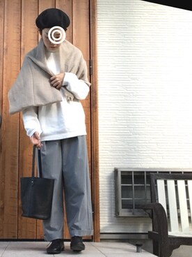 「ゆるゆる」｜「アイテム（ハンチング/ベレー帽）」を使った、memeさん（レディース・159cm）の秋コーディネート