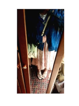 「春ワンピ」｜「アイテム（デニムジャケット）」を使った、sunaさん（レディース・148cm）の春コーディネート