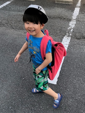 「G.O.A.T（ゴート）のアイテム」を使った、manaさん（キッズ・110cm）の夏コーディネート