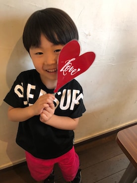 「G.O.A.T（ゴート）のアイテム」を使った、manaさん（キッズ・110cm）の秋コーディネート