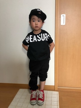 「G.O.A.T（ゴート）のアイテム」を使った、manaさん（キッズ・110cm）の夏コーディネート