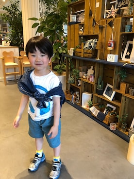 「G.O.A.T（ゴート）のアイテム」を使った、manaさん（キッズ・110cm）の春コーディネート