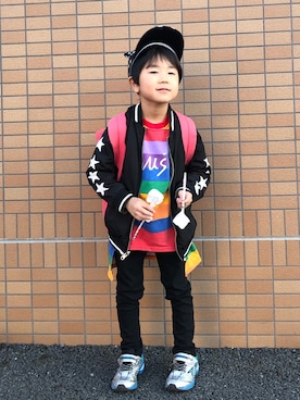 「MINAU（ミナウ）のアイテム」を使った、manaさん（キッズ・110cm）の春コーディネート