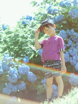 「MINAU（ミナウ）のアイテム」を使った、manaさん（キッズ・110cm）の夏コーディネート