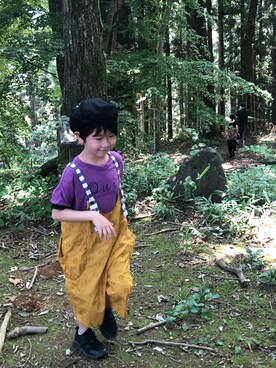 「MINAU（ミナウ）のアイテム」を使った、manaさん（キッズ・110cm）の秋コーディネート