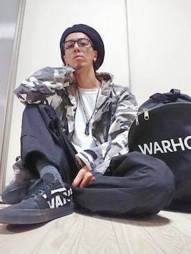 「CASPER JOHN AIVER（キャスパージョンアイバー）のアイテム（ジャケット/アウター）」を使った、GAKU9さん（メンズ・174cm）の冬コーディネート