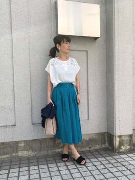 「STUNNING LURE（スタニングルアー）のアイテム（ブルゾン）」を使った、yasue_ohanaさん（レディース・160cm）の春コーディネート
