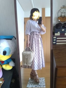「ロンクスカート」｜「アイテム（サンダル）」を使った、未来さん（レディース・147cm）の夏コーディネート