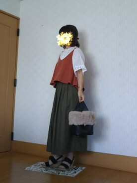 「カーキパンツ」｜未来さん（レディース・147cm）の夏コーディネート