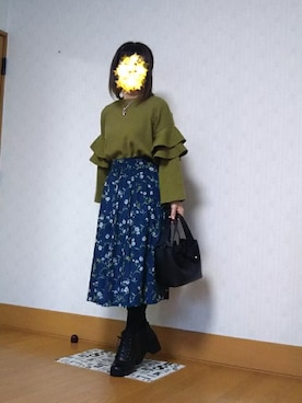「ふりふりトップス」｜未来さん（レディース・147cm）の秋コーディネート