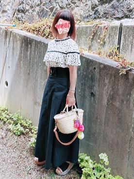 「ロンクスカート」｜「アイテム（サンダル）」を使った、未来さん（レディース・147cm）の夏コーディネート
