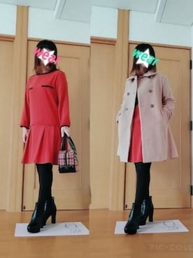 「PAGEBOY（ページボーイ）のアイテム（ステンカラーコート）」を使った、未来さん（レディース・147cm）の冬コーディネート