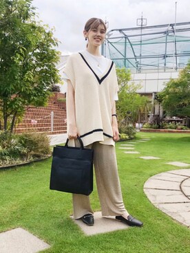 「interstaple（インターステイプル）のアイテム」を使った、yukiさん（レディース・163cm）の夏コーディネート