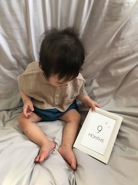 「9ヶ月」｜「アイテム（パンツ）」を使った、aoさん（キッズ・70cm）の夏コーディネート