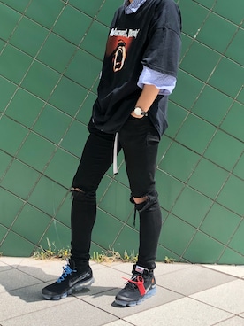 「OFF-WHITE」｜「アイテム（腕時計）」を使った、ryujiさん（メンズ・182cm）の春コーディネート