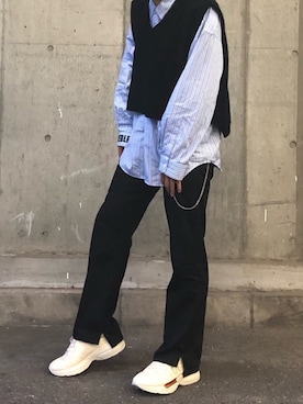 「DHOLIC（ディーホリック）のアイテム（スラックス）」を使った、ryujiさん（メンズ・182cm）の夏コーディネート