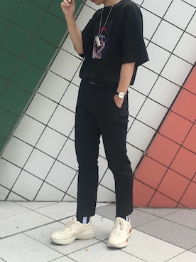 「DHOLIC（ディーホリック）のアイテム（スラックス）」を使った、ryujiさん（メンズ・182cm）の秋コーディネート