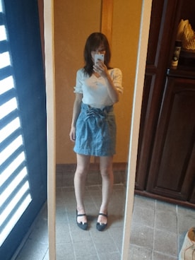 「サマーニット」｜「アイテム（アンサンブル）」を使った、恵さん（レディース・153cm）の夏コーディネート