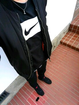 「airmax」｜「アイテム（MA-1）」を使った、信長さん（メンズ・171cm）の春コーディネート