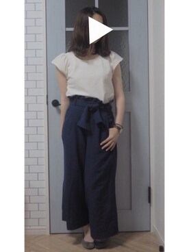 「Daniel Wellington（ダニエルウェリントン）の【Daniel Wellington】レザーバンド３６ＭＭ（アナログ腕時計）」を使った、🐰さん（レディース・155cm）の夏コーディネート