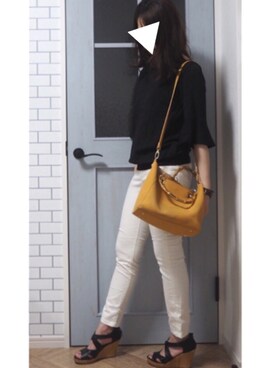 「Daniel Wellington（ダニエルウェリントン）の【Daniel Wellington】レザーバンド３６ＭＭ（アナログ腕時計）」を使った、🐰さん（レディース・155cm）の夏コーディネート