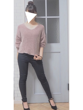 「Daniel Wellington（ダニエルウェリントン）の【Daniel Wellington】レザーバンド３６ＭＭ（アナログ腕時計）」を使った、🐰さん（レディース・155cm）の秋コーディネート