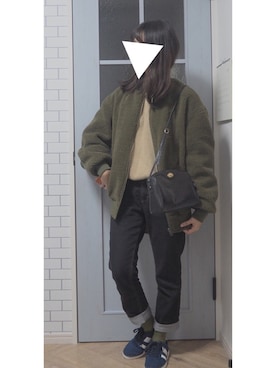 「archives（アルシーヴ）のアイテム（MA-1）」を使った、🐰さん（レディース・155cm）の春コーディネート