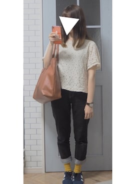 「Daniel Wellington（ダニエルウェリントン）の【Daniel Wellington】レザーバンド３６ＭＭ（アナログ腕時計）」を使った、🐰さん（レディース・155cm）の春コーディネート