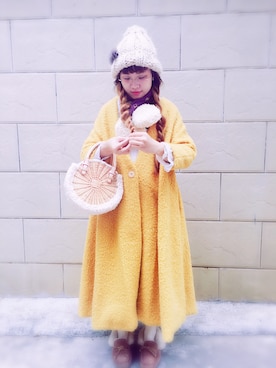 「handmade」｜「アイテム（ステンカラーコート）」を使った、manimaniさん（レディース・158cm）の冬コーディネート