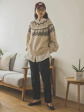 「アイテム（バレエシューズ）」を使った、i.w.u_officialさん（レディース・170cm）の秋コーディネート