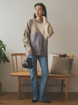 「アイテム（バレエシューズ）」を使った、i.w.u_officialさん（レディース・170cm）の秋コーディネート