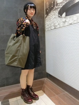 「古着女子」｜「アイテム（ジャンパースカート）」を使った、さっとん🐸さん（レディース・155cm）の秋コーディネート