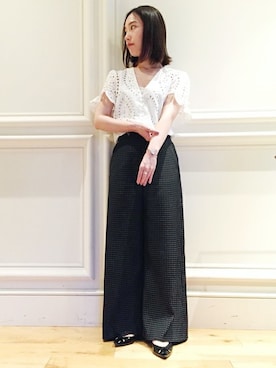 「スカラップ」｜「アイテム（アナログ腕時計）」を使った、eteさん（レディース・160cm）の春コーディネート