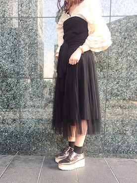 「ete bijoux（エテビジュー）のアイテム」を使った、eteさん（レディース・160cm）の春コーディネート