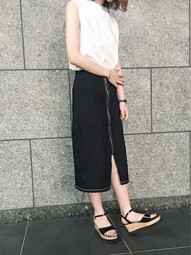 「ete（エテ）の○バングル ウォーターフロー（バングル/リストバンド）」を使った、eteさん（レディース・160cm）の夏コーディネート