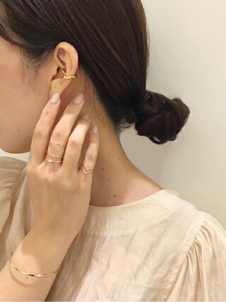 エテ K10 パール ブラウン ダイヤモンド リング カフ エテ K10 パール ブラウン ダイヤモンド リング カフ eteの