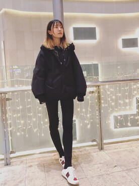 「ONLY（オンリー）のアイテム（ダウンジャケット/コート）」を使った、鲜肉山泉口さん（レディース・172cm）の冬コーディネート