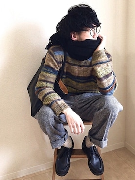 「The DUFFER of ST.GEORGE（ザダファーオブセントジョージ）のアイテム」を使った、しゅんたろーさん（メンズ・177cm）の冬コーディネート