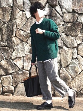 「The DUFFER of ST.GEORGE（ザダファーオブセントジョージ）のアイテム」を使った、しゅんたろーさん（メンズ・177cm）の冬コーディネート