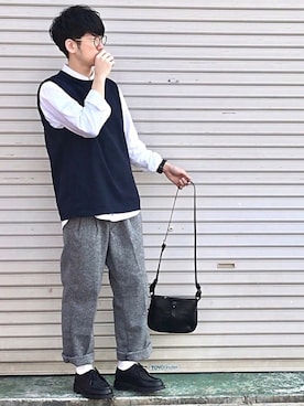 「The DUFFER of ST.GEORGE（ザダファーオブセントジョージ）のアイテム」を使った、しゅんたろーさん（メンズ・177cm）の春コーディネート